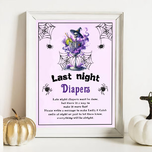 Halloween "Last Night Diapers" Baby Showspiel Poster