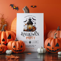 Halloween-Laternen-Bäder und Spinnen-Party-Einladu