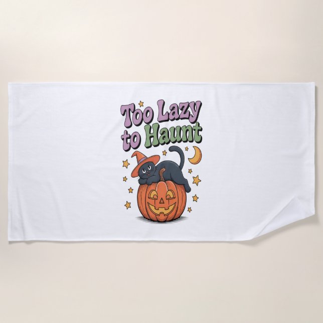 Halloween Lazy Ghost Strandtuch (Vorderseite)