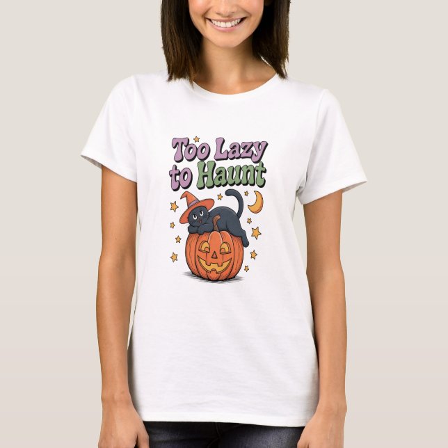 Halloween Lazy Ghost T-Shirt (Vorderseite)
