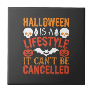 Halloween-Lebensstil Fledermaus Kürbis Typografie Fliese