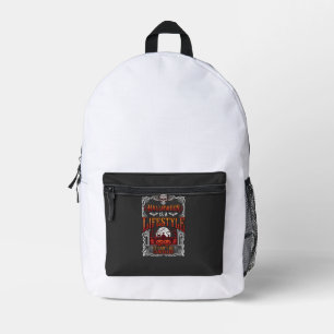 Halloween-Lebensstil Fledermaus-Schädel-Friedhof-K Bedruckter Rucksack