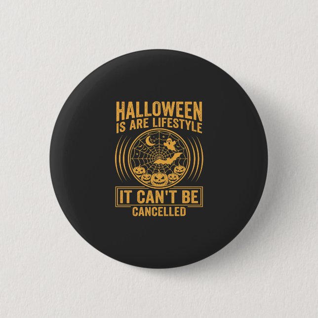 Halloween-Lebensstil Fledermaus Spinnennetz Design Button (Vorderseite)