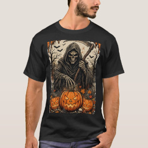 Halloween-Lebensstil-Sensenmann-T-Shirt T-Shirt