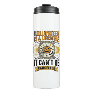 Halloween-Lebensstil Vintage-Kürbis-Typografie-Des Thermosbecher