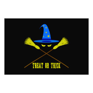 Halloween Leckerei oder Trick Black Fotodruck