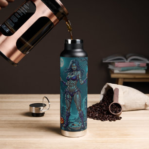 Halloween-Leckerei oder Zombie-Freundin mit Gehirn Trinkflasche