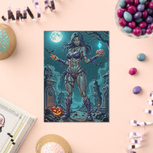 Halloween-Leckerei oder Zombie-Freundin mit Hirn Acryleinladungen