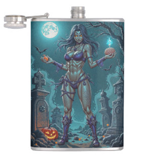 Halloween Leckerei oder Zombie Girlfriend w Brains Flachmann