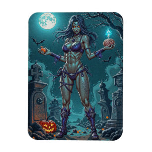 Halloween Leckerei oder Zombie Girlfriend w Brains Magnet
