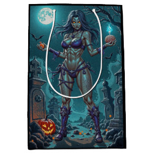 Halloween Leckerei oder Zombie Girlfriend w Brains Mittlere Geschenktüte