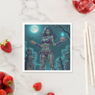 Halloween Leckerei oder Zombie Girlfriend w Brains Serviette