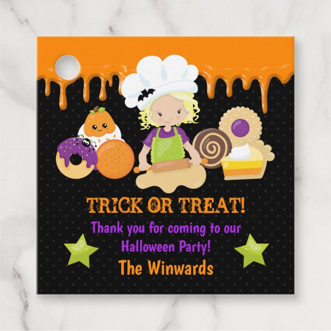 Halloween Leckereien Backen Halloween-Party Danke Geschenkanhänger (Vorderseite)