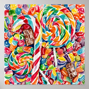 Halloween-Leckereien-Collage Poster