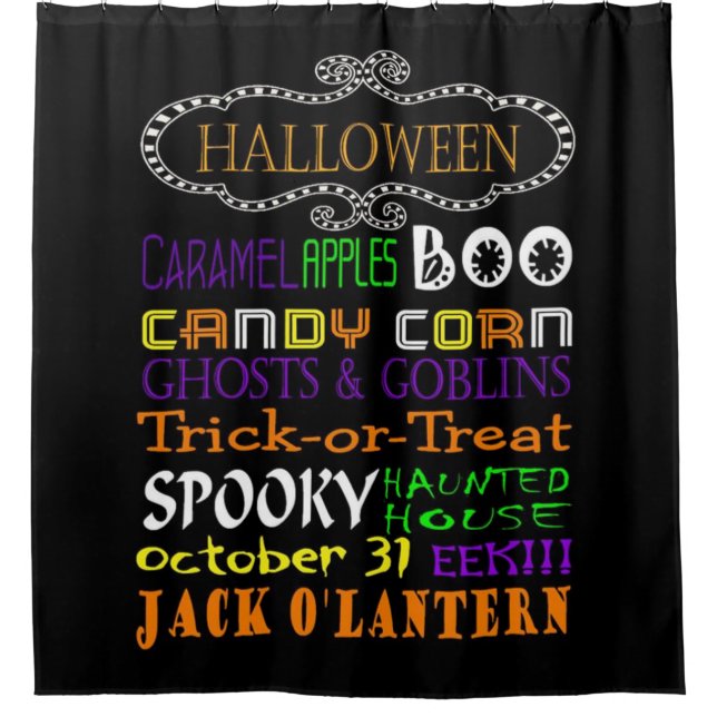 Halloween-Leckereien Duschvorhang (Vorderseite)