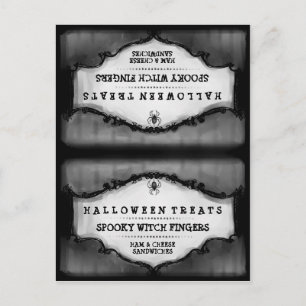 Halloween Leckereien Food Zelt Card - Grau & Schwa Postkarte