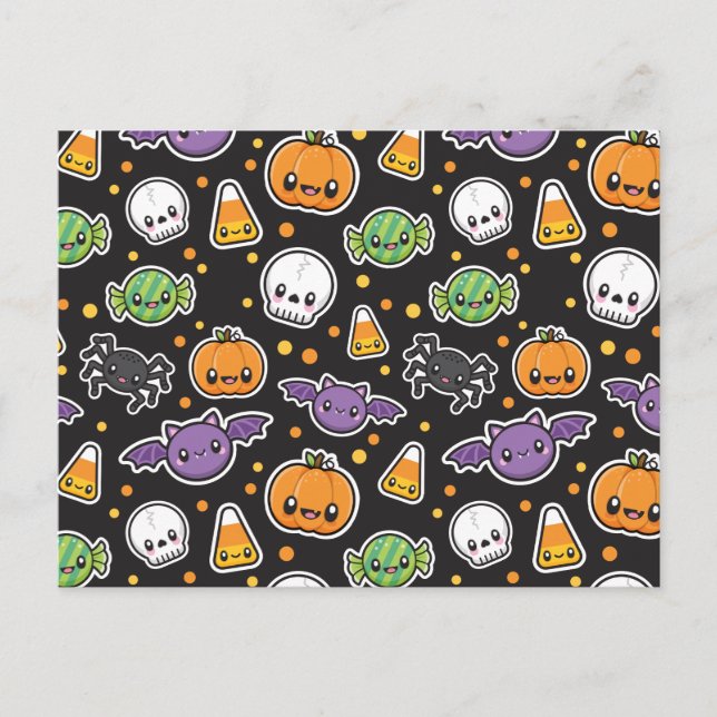 Halloween-Leckereien-Postkarte Postkarte (Vorderseite)