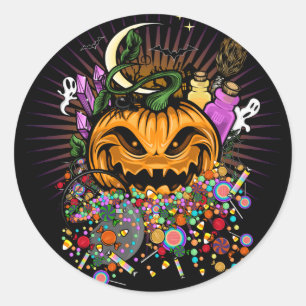 Halloween-Leckereien Runder Aufkleber
