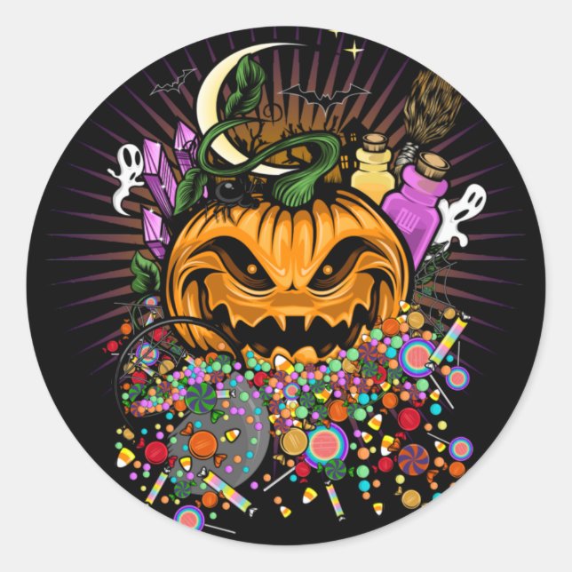 Halloween-Leckereien Runder Aufkleber (Vorderseite)