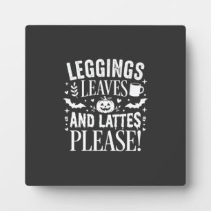 Halloween Leggings Blätter und Lattes Herbst Kaffe Fotoplatte