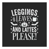 Halloween Leggings Blätter und Lattes Herbst Kaffe