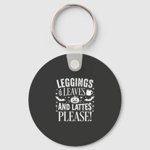 Halloween Leggings Blätter und Lattes Herbst Kaffe Schlüsselanhänger
