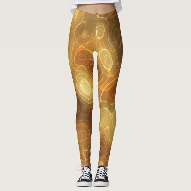 Halloween Leggings d'orange et d'or (Devant)