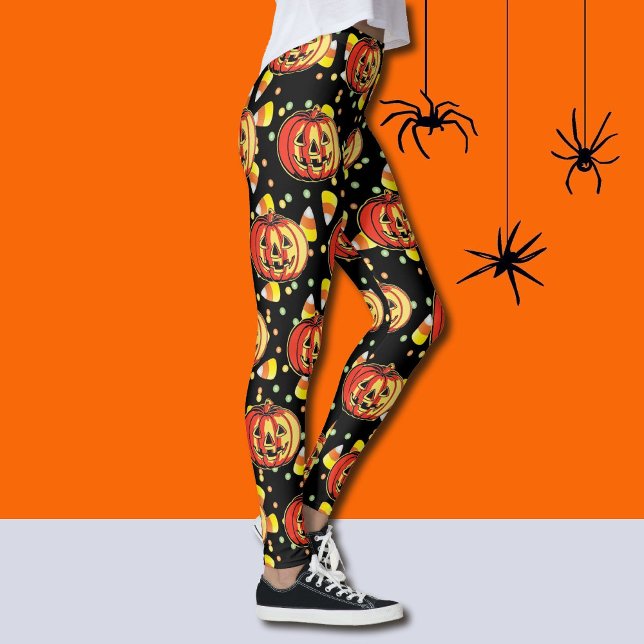 Halloween Leggings Jack-O-Lanterns Orange Pumpkins (Von Creator hochgeladen)