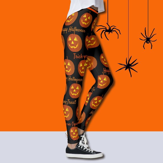 Halloween Leggings Jack-O-Lanterns Orange Pumpkins (Von Creator hochgeladen)