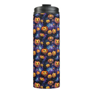 Halloween Leggings Jack-O-Lanterns Orange Pumpkins Thermosbecher