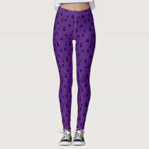 Halloween Leggings mit Schwarz auf Lila