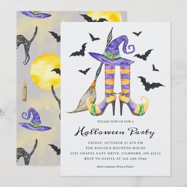 Halloween-Legs und -Party Einladung (Vorne/Hinten)
