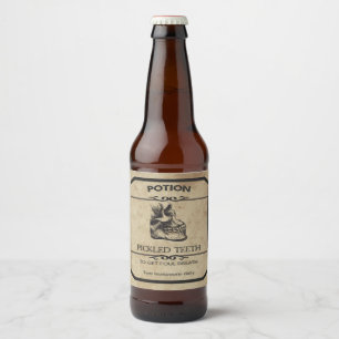 Halloween legte Zahn-Apotheker-Bier-Aufkleber in Bierflaschenetikett