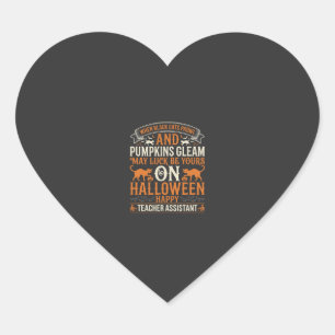 Halloween Lehrer-Assistent Schwarze Katzen und Kür Herz-Aufkleber
