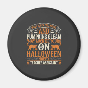 Halloween Lehrer-Assistent Schwarze Katzen und Kür Magnet