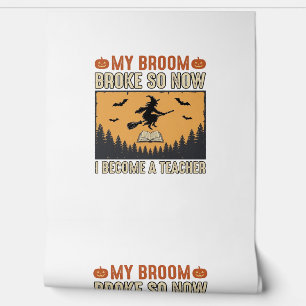 Halloween-Lehrer-Besen-Bruch-Vintage-Design_1 Tapete