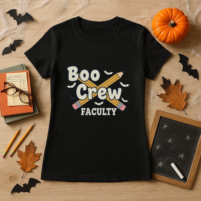 Halloween Lehrer Boo Crew Fakultät T-Shirt (Von Creator hochgeladen)