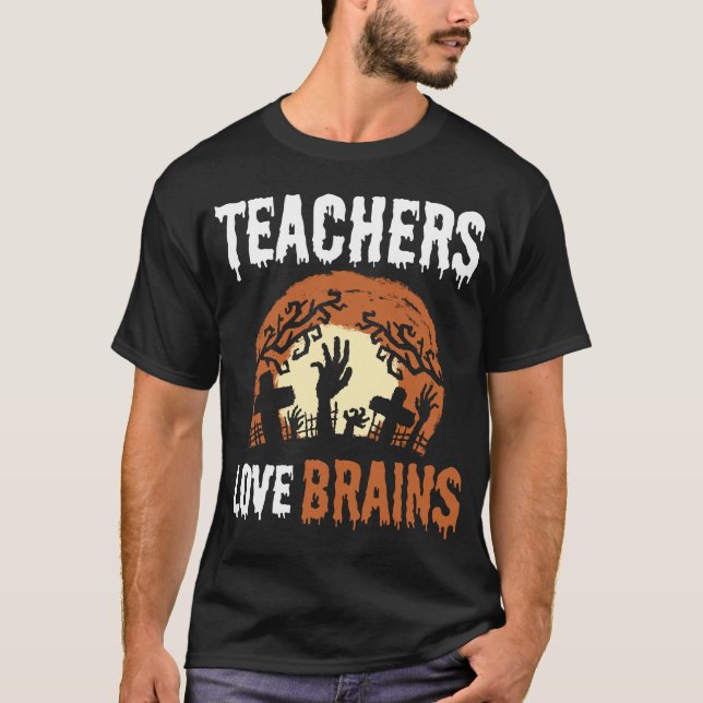 Halloween-Lehrer Brain Lover T-Shirt (Vorderseite)