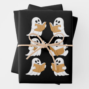 Halloween-Lehrer-Geist liest Bücher Bibliothekar Geschenkpapier Set