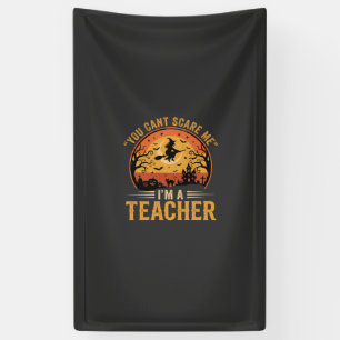Halloween-Lehrer-Hexenkatze-Design Banner