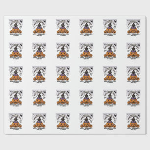 Halloween Lehrer Katze Vintage Kürbis Klassenzimme Geschenkpapier