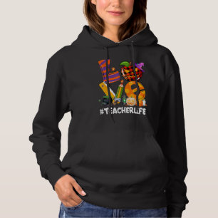 Halloween Lehrer Leben Liebe Kürbisse Herbst Danke Hoodie