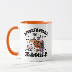 Halloween-Lehrer - Niedliche Geister & Buch Tasse