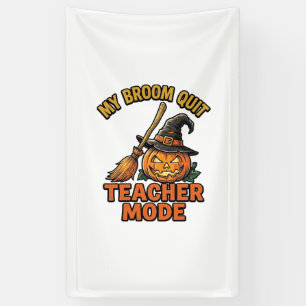 Halloween-Lehrer-Shirt Lustiges Besen-Problem-Desi Banner