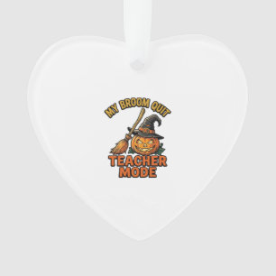 Halloween-Lehrer-Shirt Lustiges Besen-Problem-Desi Ornament