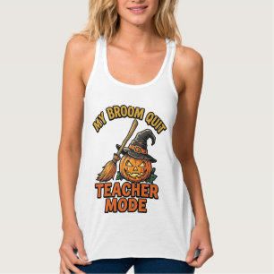 Halloween-Lehrer-Shirt Lustiges Besen-Problem-Desi Tank Top