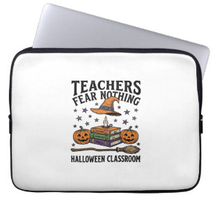 Halloween-Lehrer-Shirt mit Hexen-Büchern_1 Laptopschutzhülle