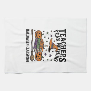 Halloween-Lehrer-Shirt mit Hexenbüchern_1 Geschirrtuch