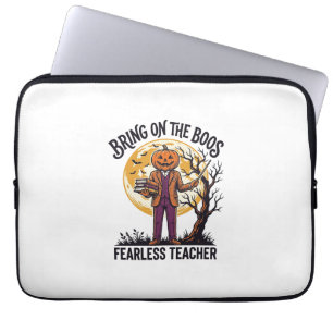 Halloween-Lehrer-Shirt Vintage-Gravur Kürbis Laptopschutzhülle