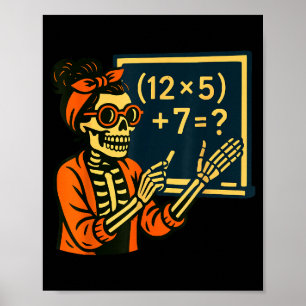 Halloween-Lehrer Six Seven Meme 6 7 Skelett Soky Poster